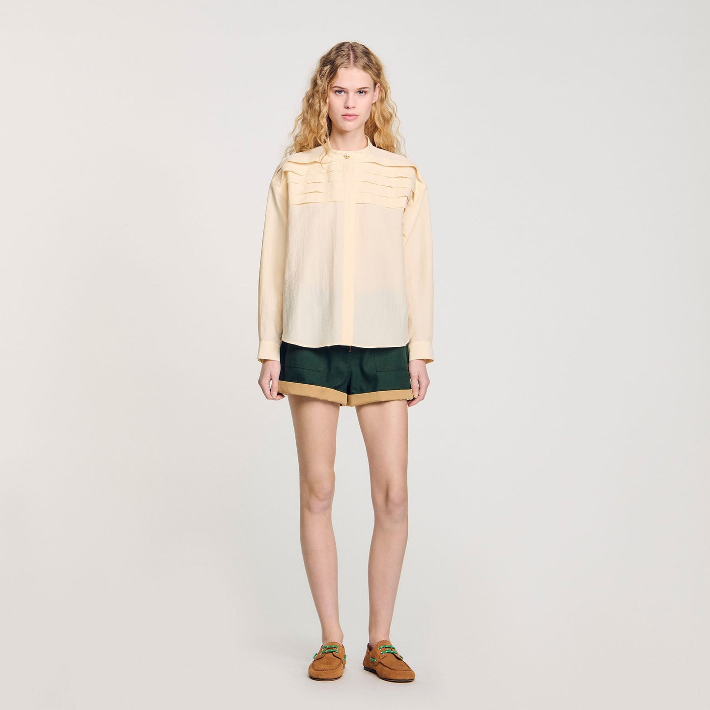 Sandro Jewellery detail shirt Ecru