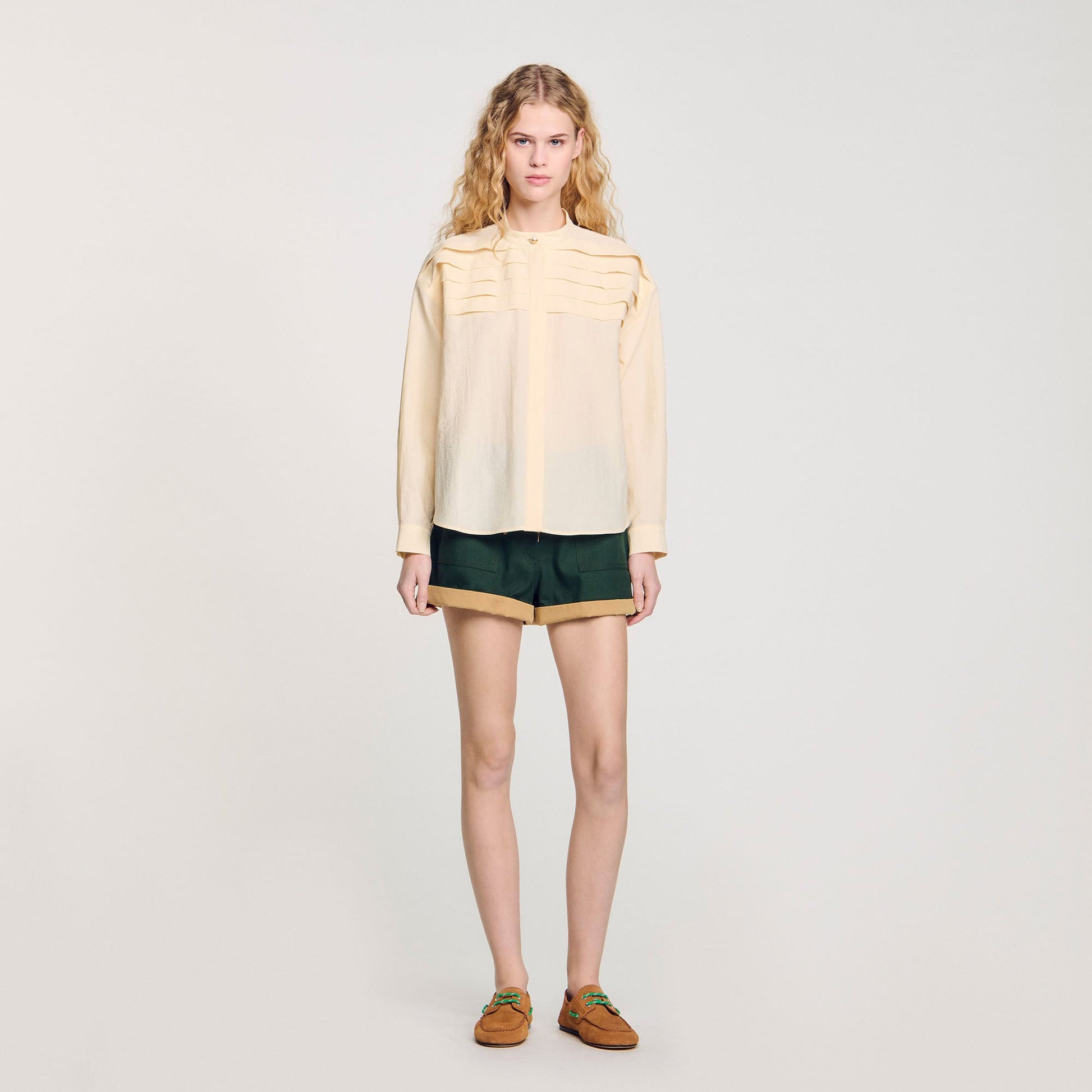 Sandro Jewellery detail shirt Ecru