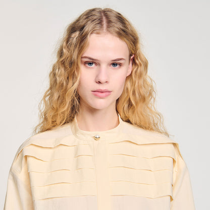 Sandro Jewellery detail shirt Ecru