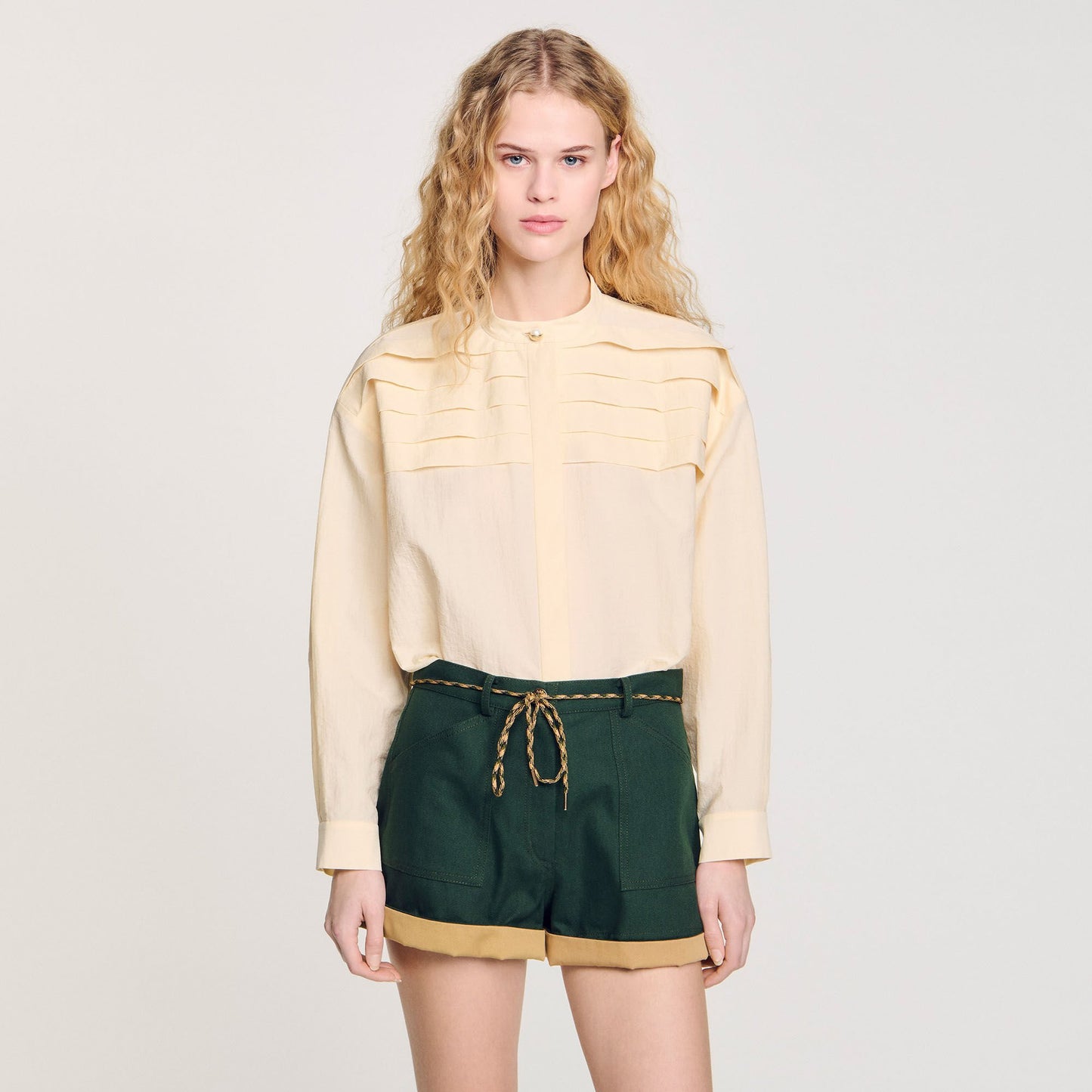 Sandro Jewellery detail shirt Ecru