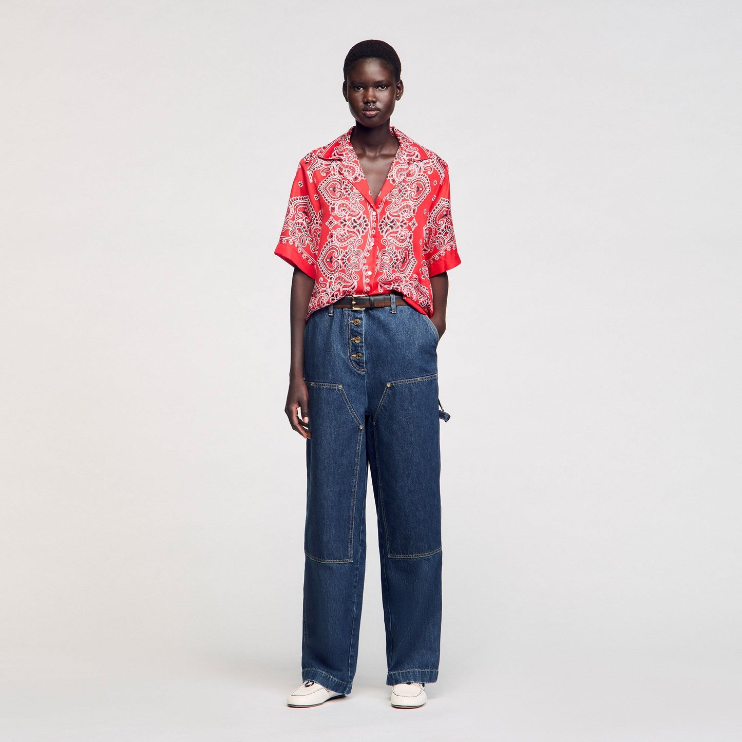 Sandro Bandana print silk shirt Red / White
