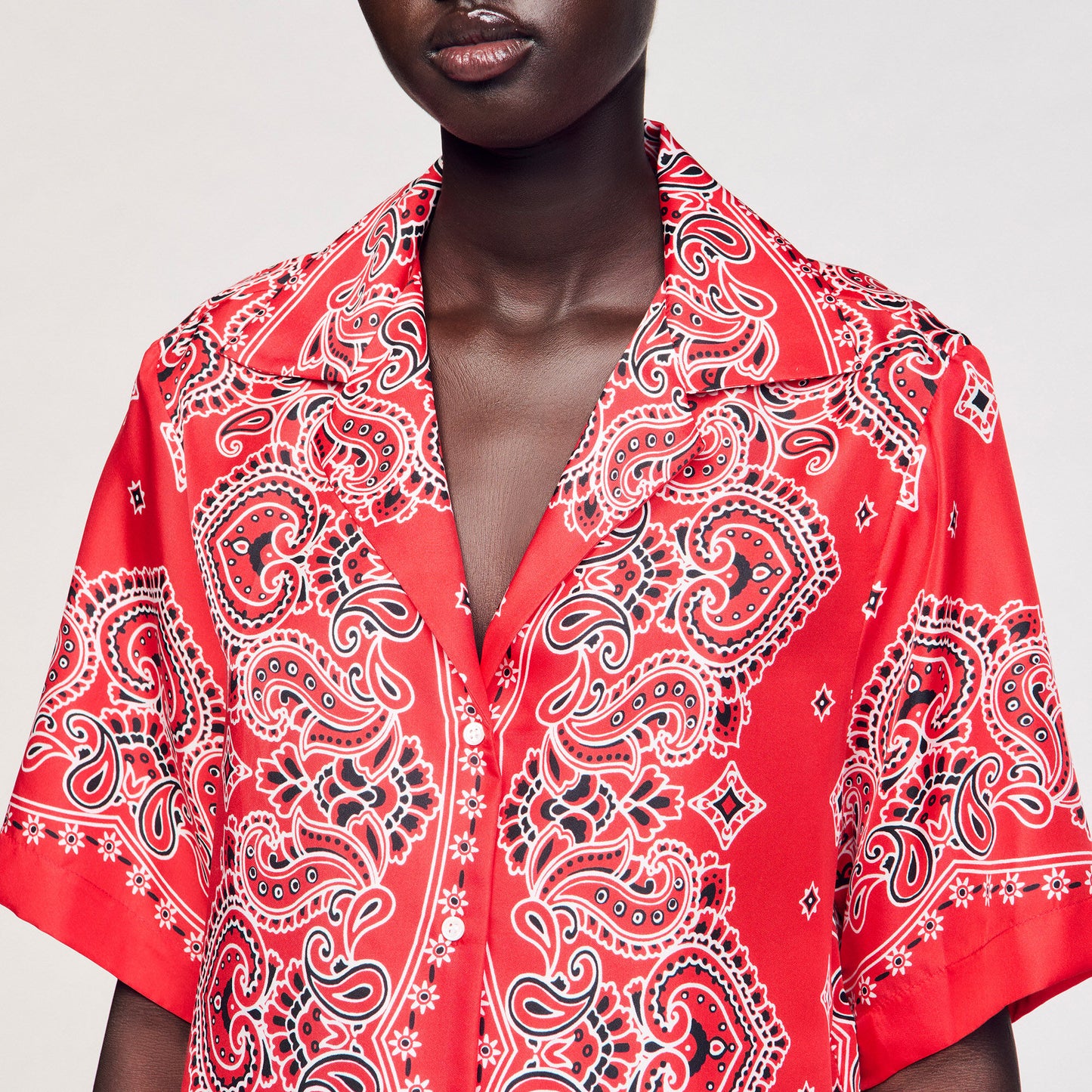 Sandro Bandana print silk shirt Red / White