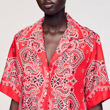 Sandro Bandana print silk shirt Red / White