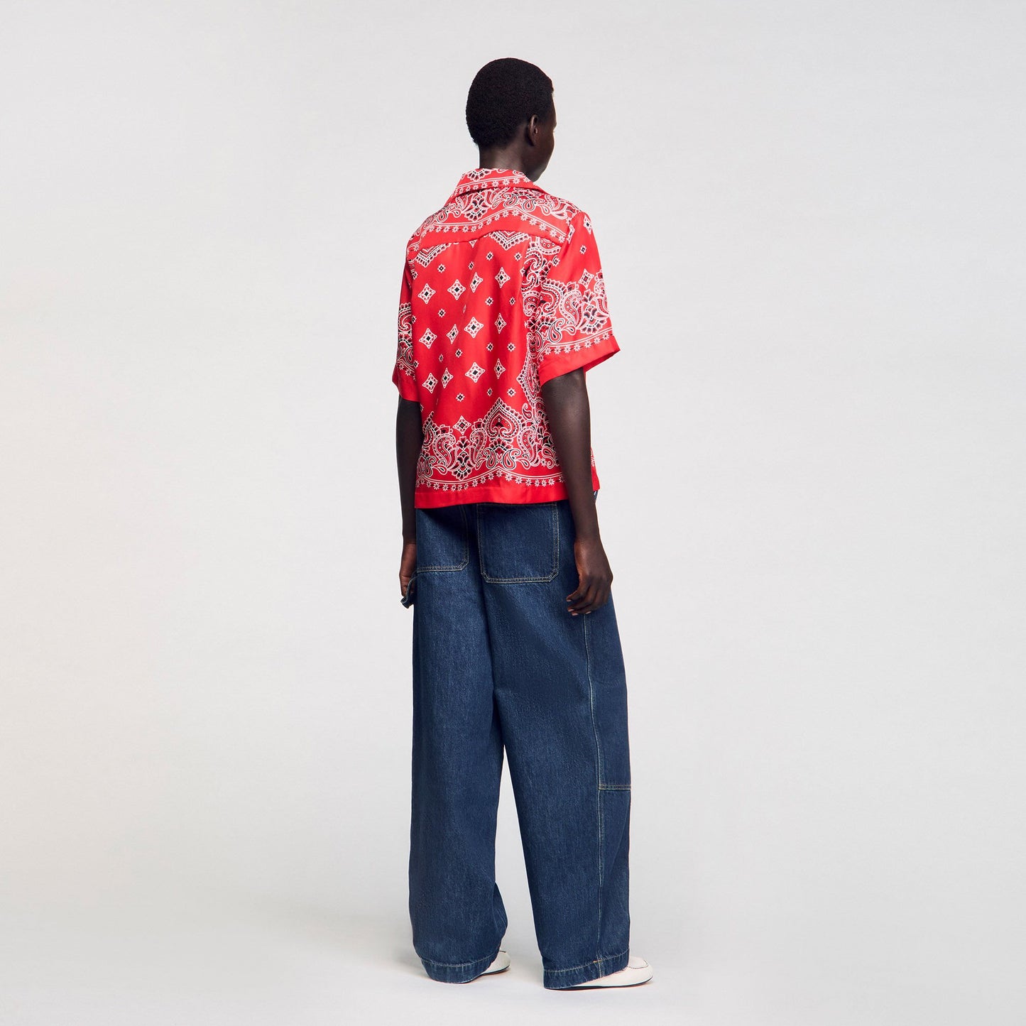Sandro Bandana print silk shirt Red / White