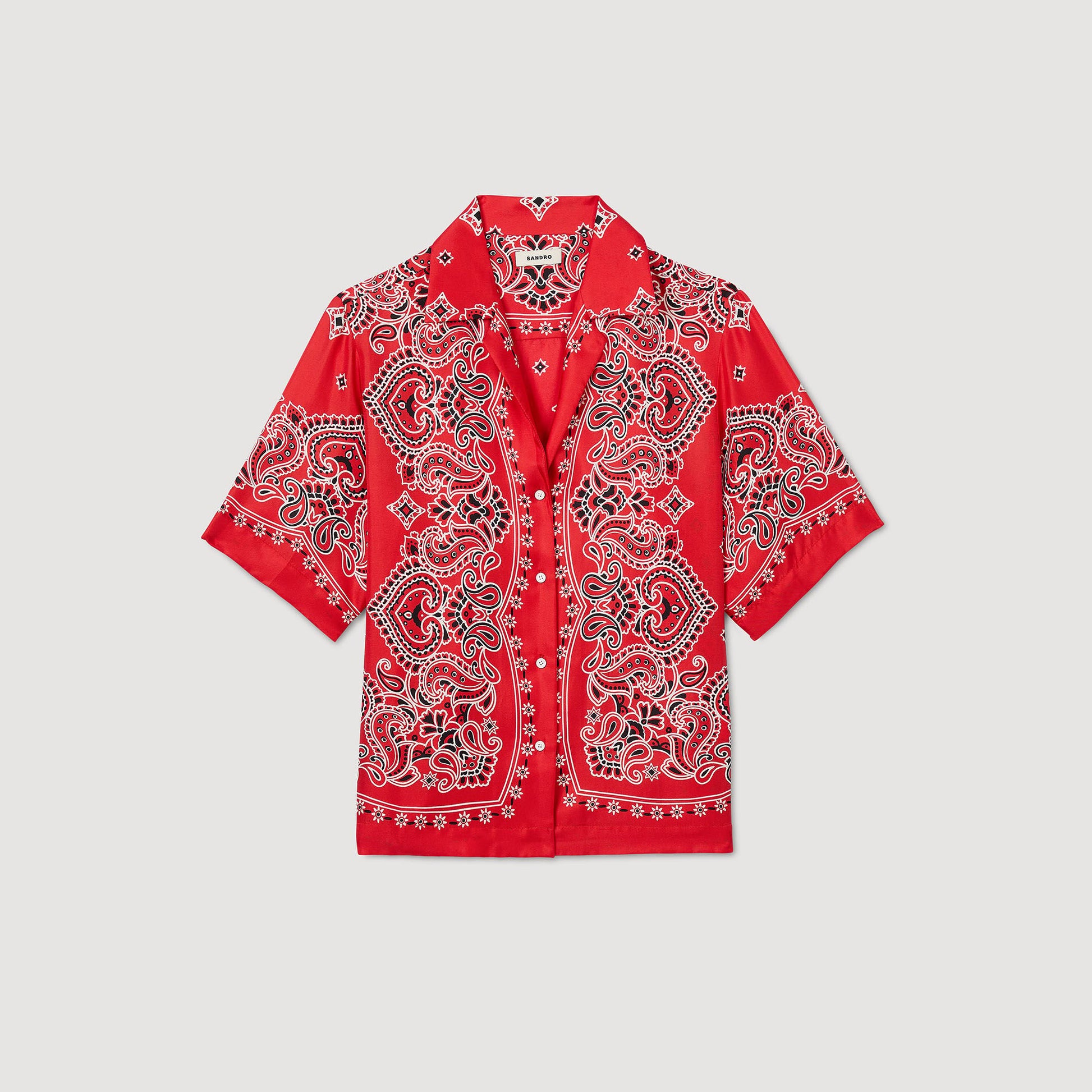 Sandro Bandana print silk shirt Red / White