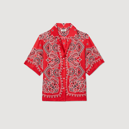 Sandro Bandana print silk shirt Red / White