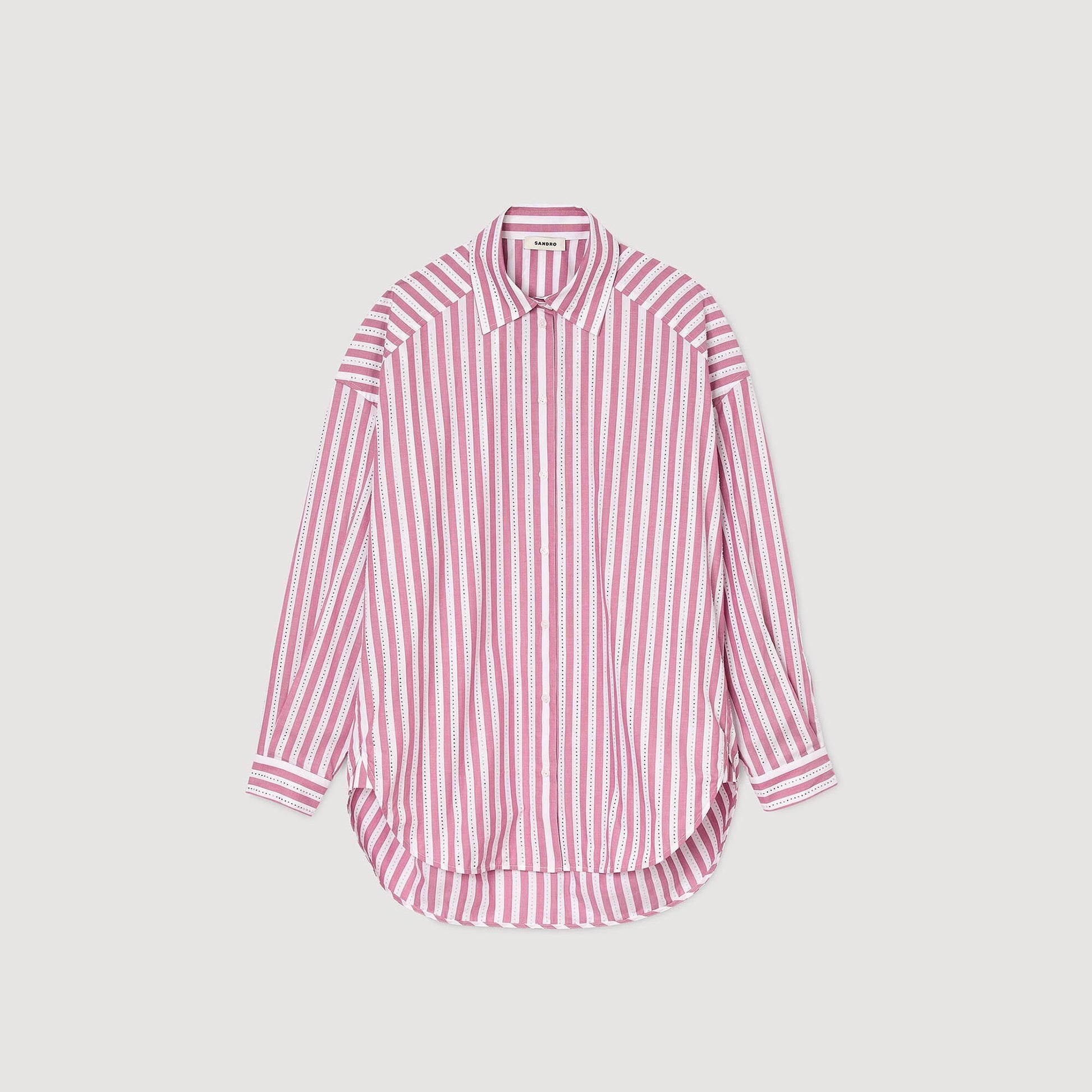 Sandro Striped rhinestone shirt Pink