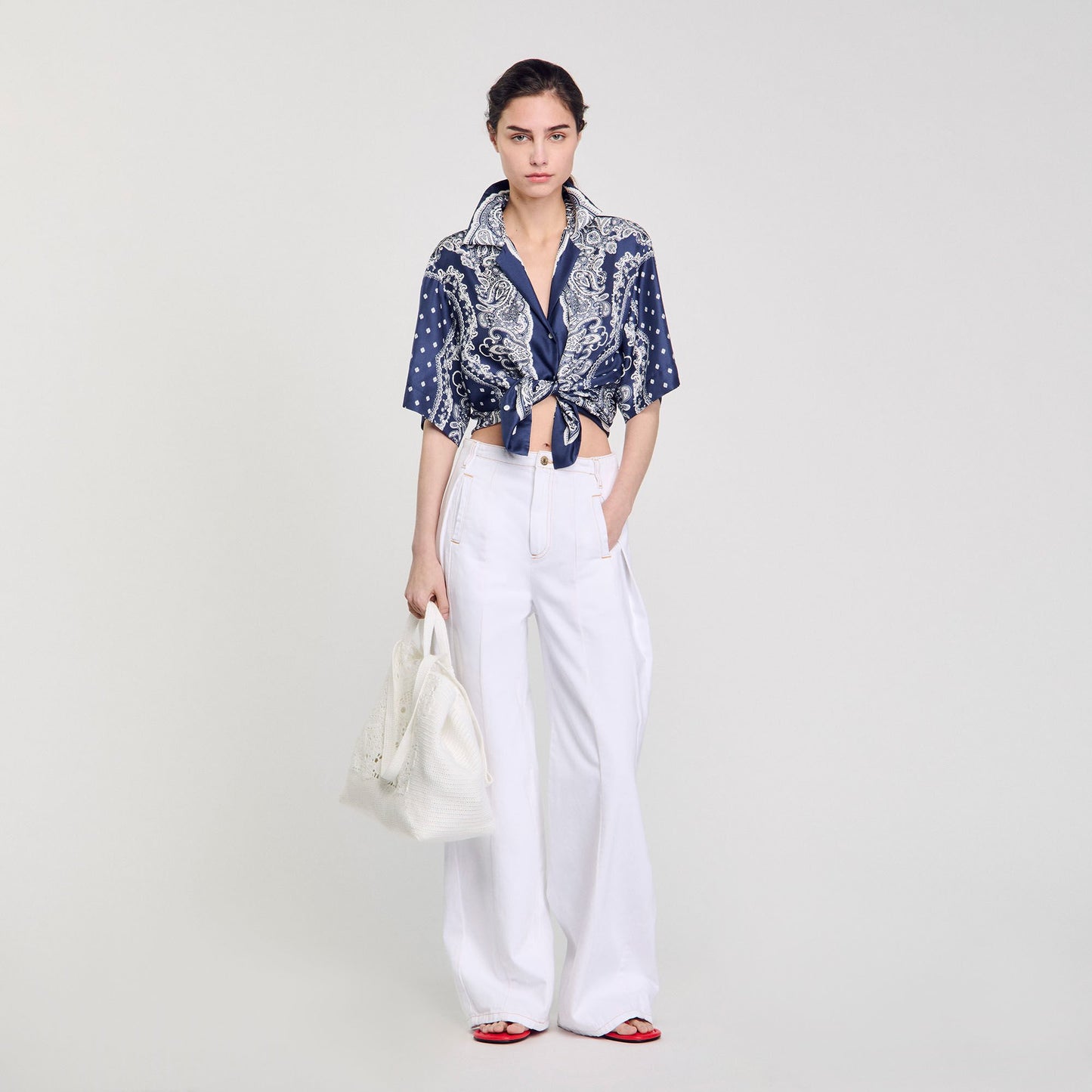 Sandro Bandana print shirt Blu / White