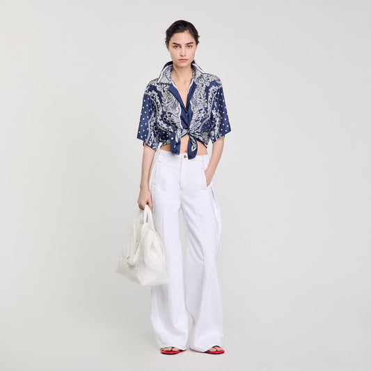 Sandro Bandana print shirt Blu / White