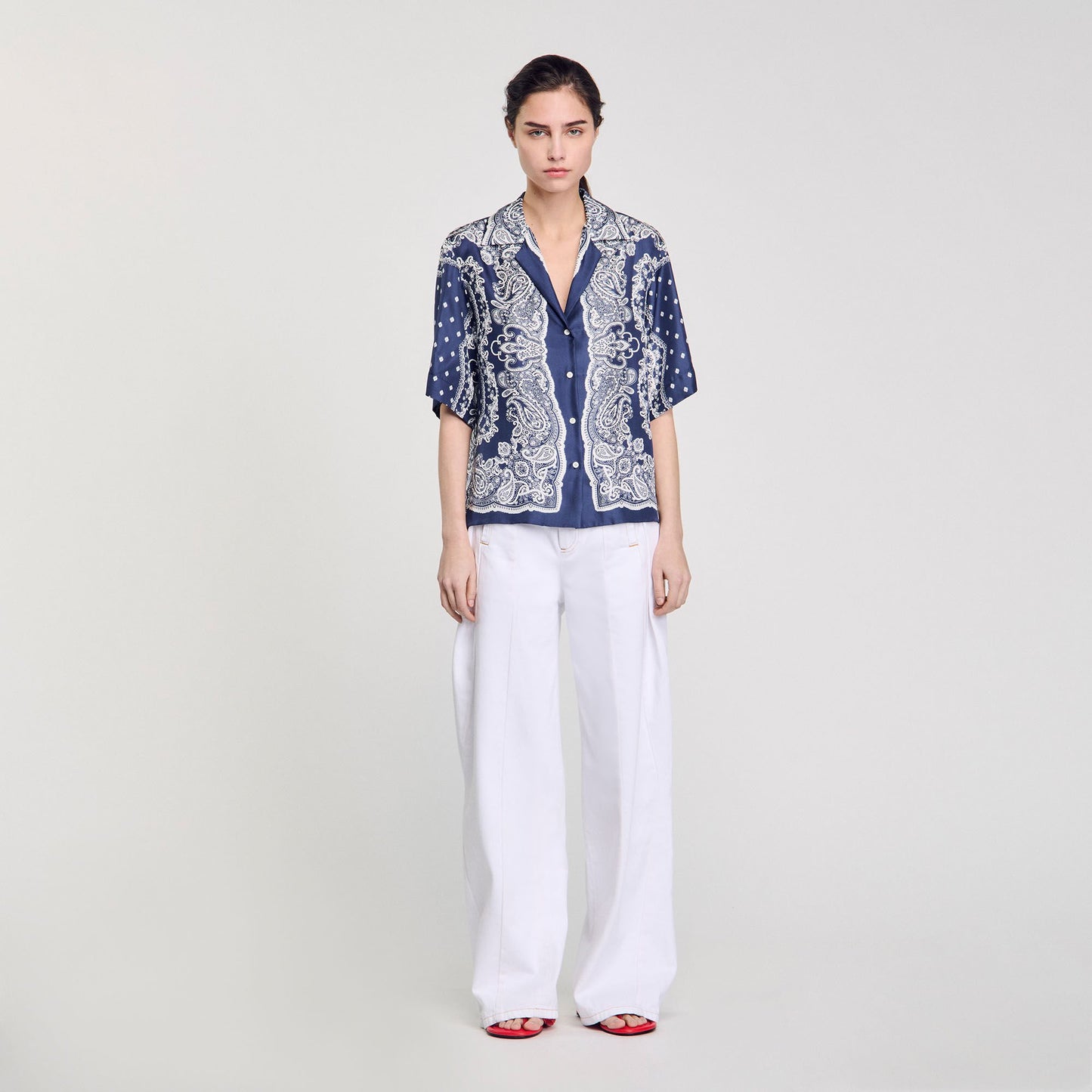 Sandro Bandana print shirt Blu / White