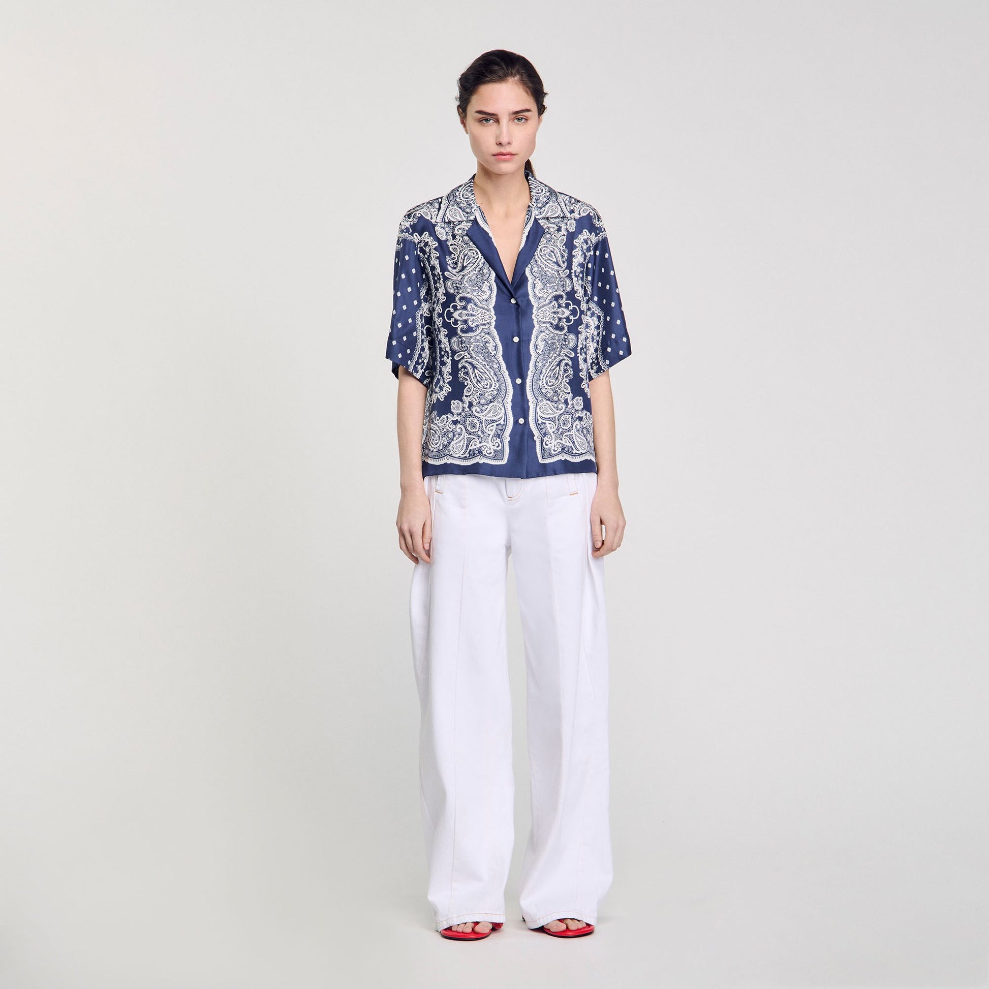 Sandro Bandana print shirt Blu / White