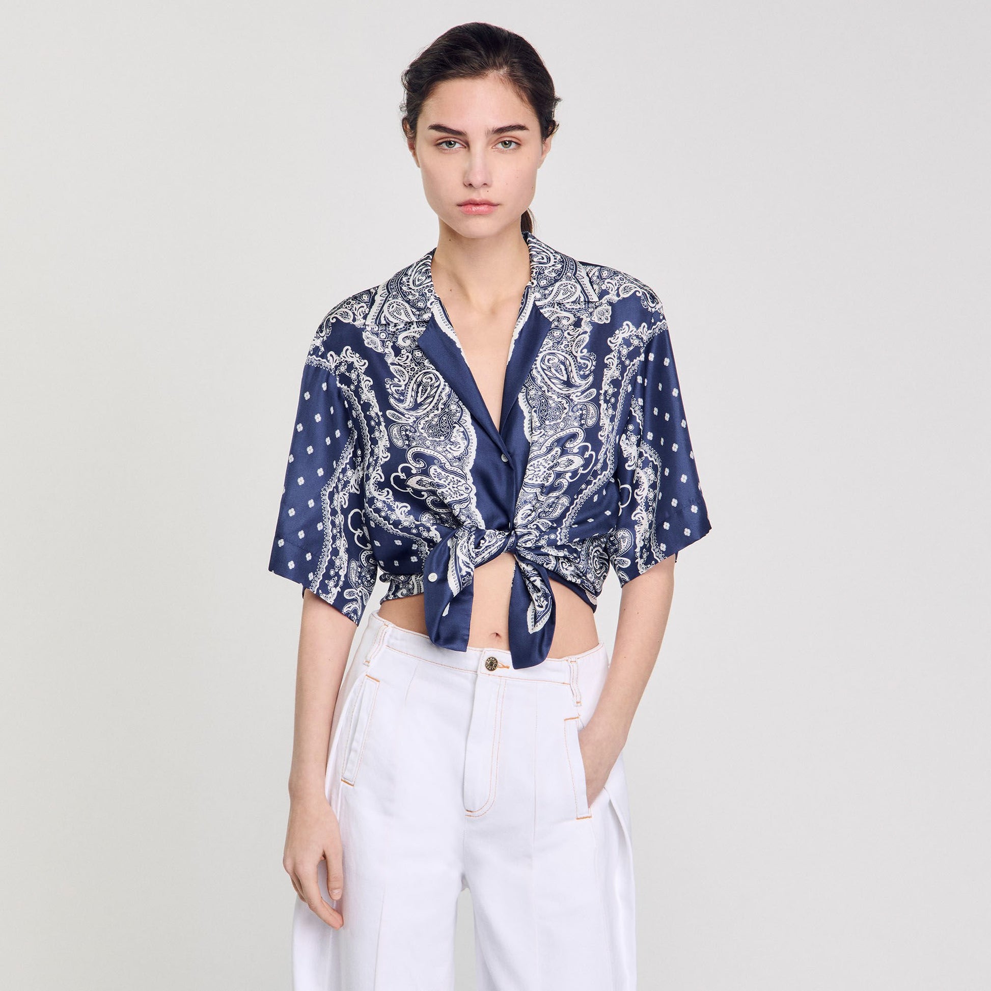 Sandro Bandana print shirt Blu / White