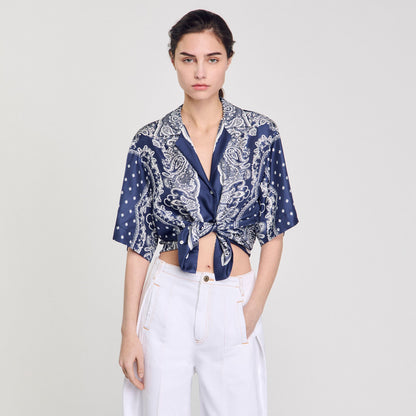 Sandro Bandana print shirt Blu / White