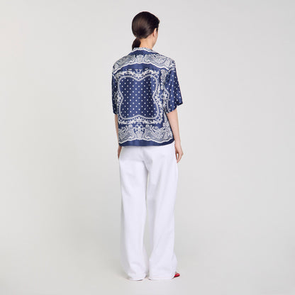 Sandro Bandana print shirt Blu / White