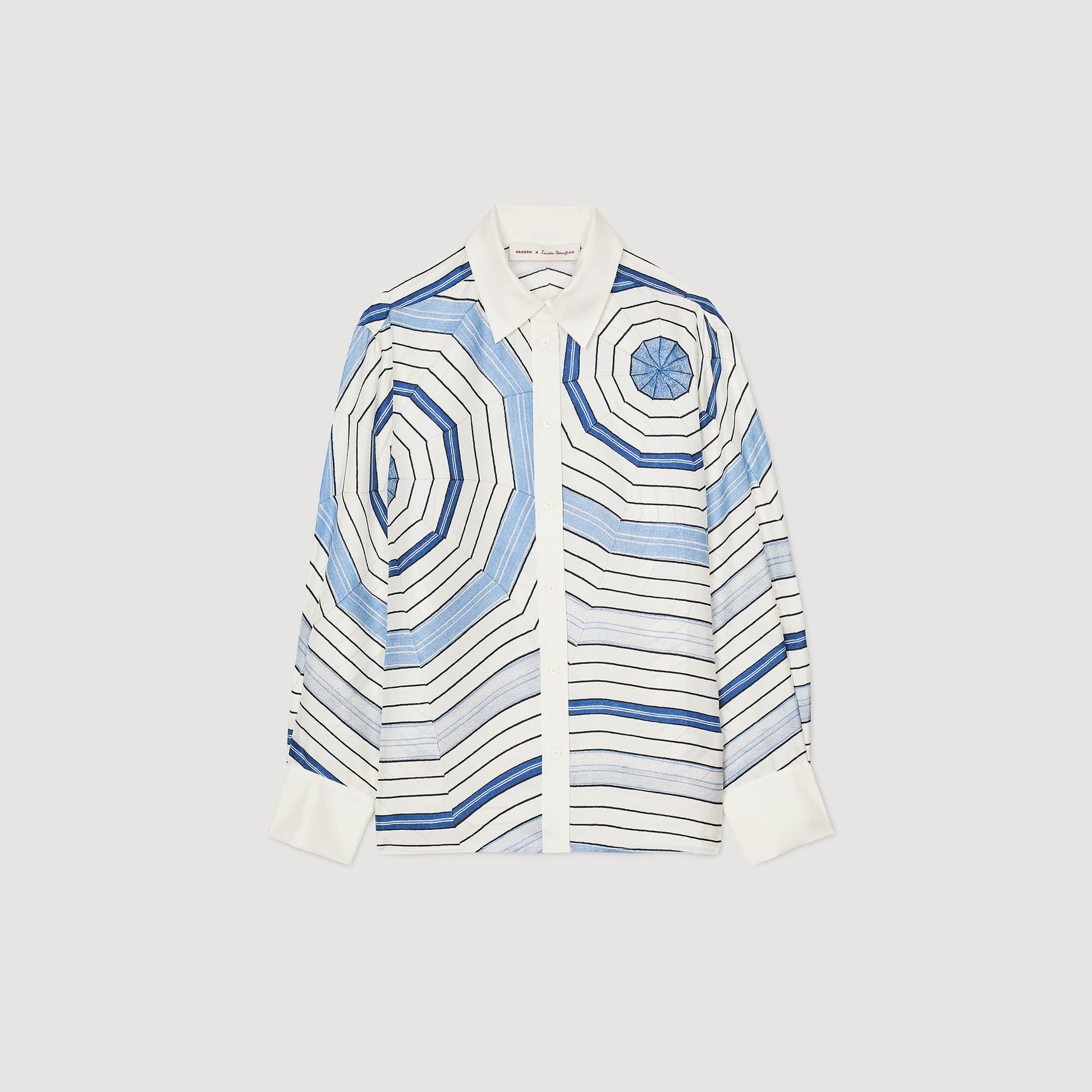 Sandro Spiral-motif long sleeve shirt Sky Blue