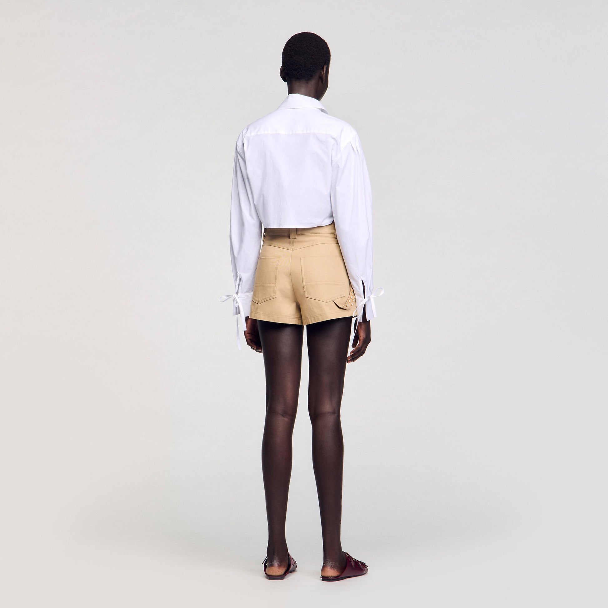 Sandro Lace bib shirt White
