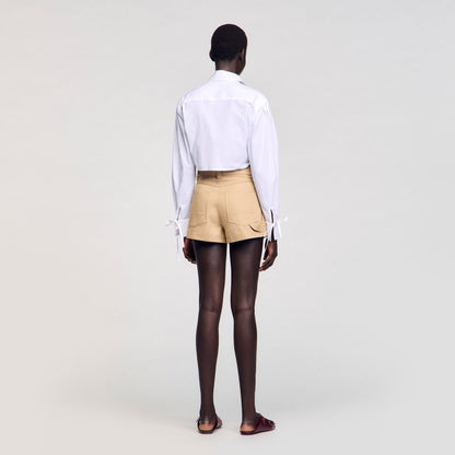Sandro Lace bib shirt White