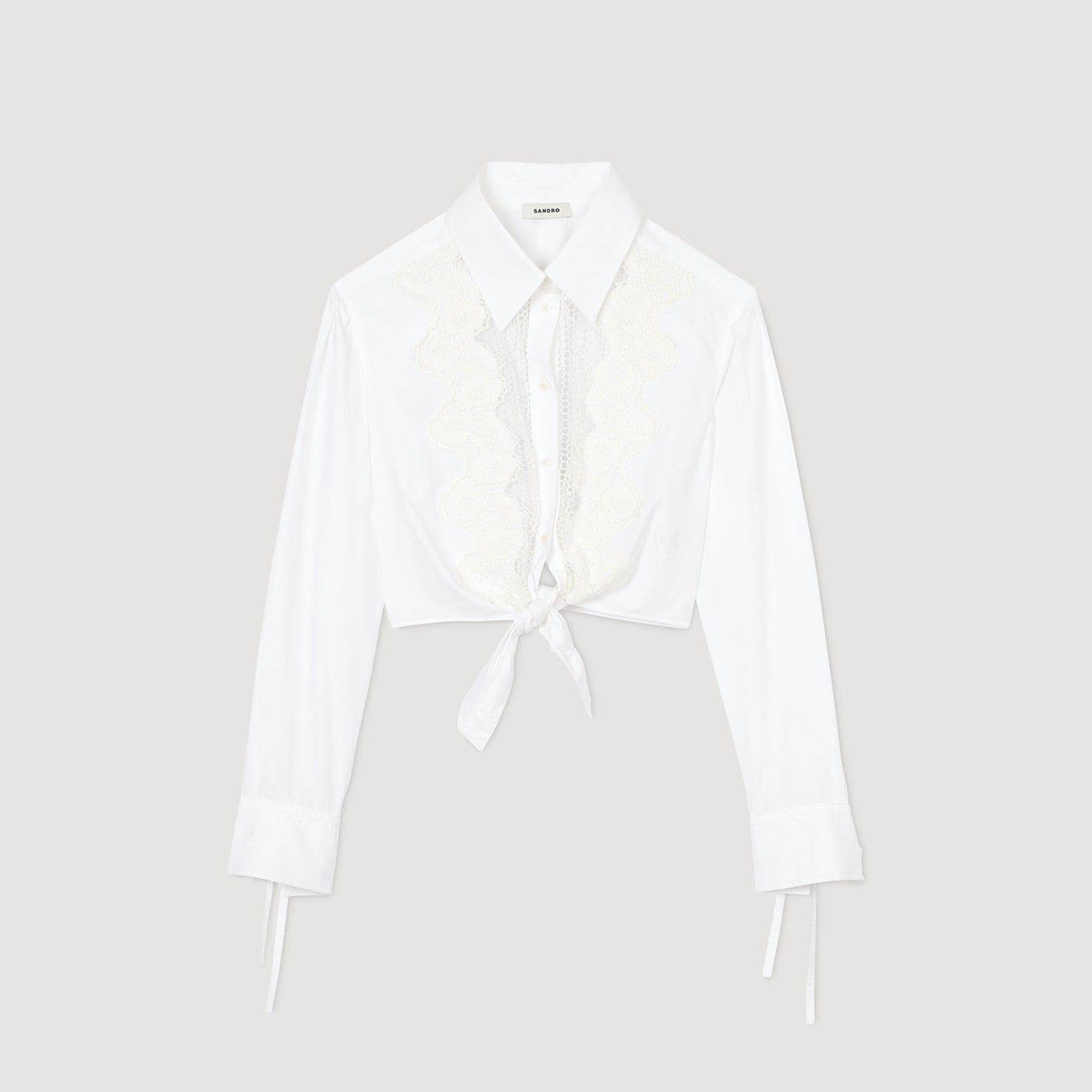 Sandro Lace bib shirt White
