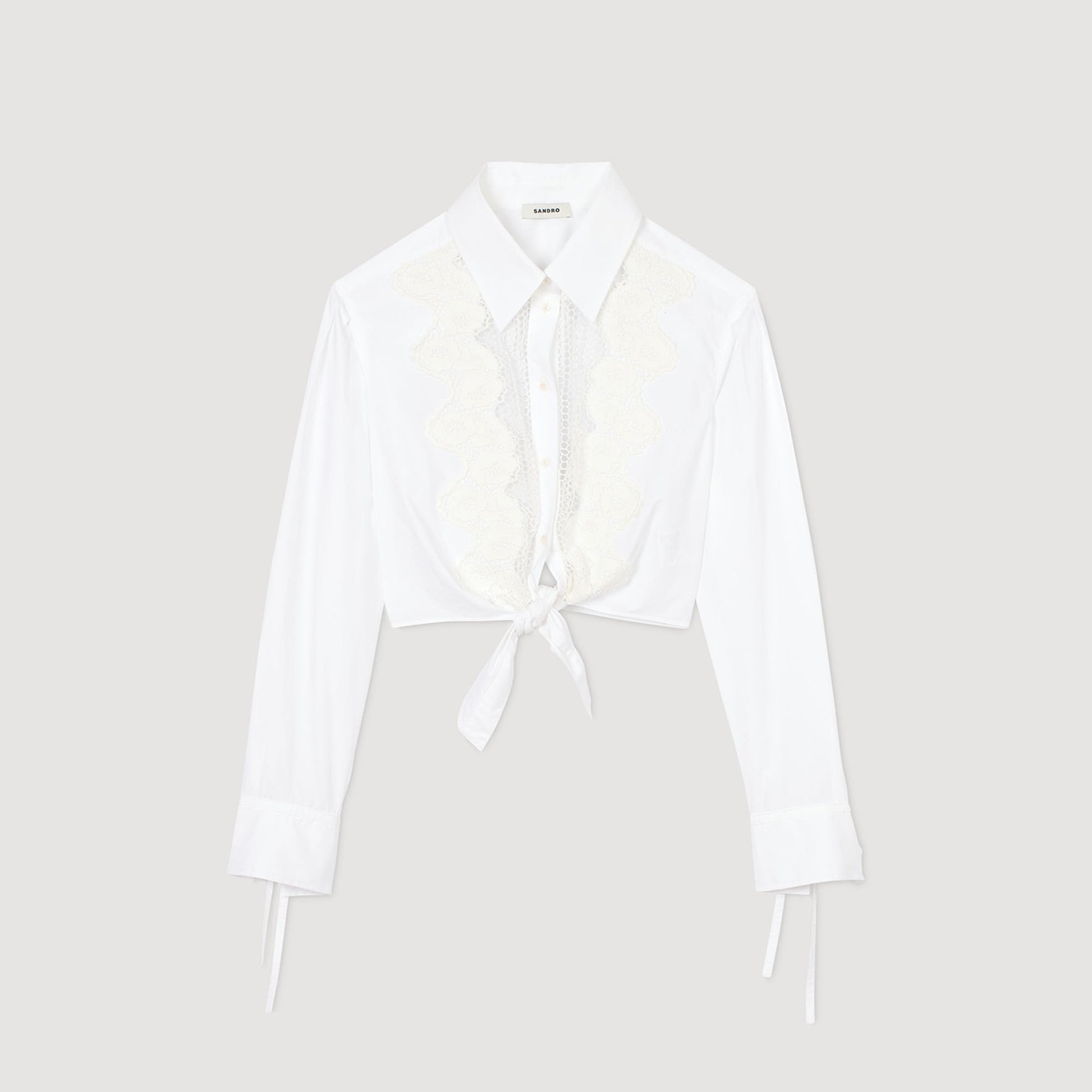 Sandro Lace bib shirt White