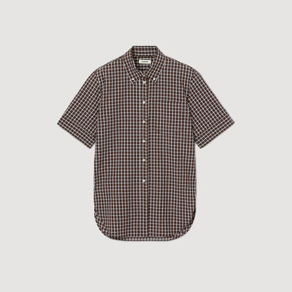 Sandro Oversized checkered shirt Brown