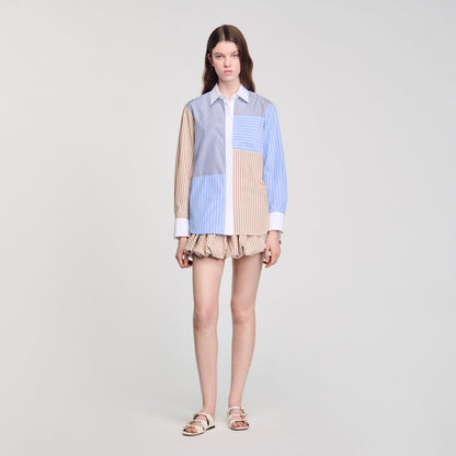 Sandro Striped mix shirt Sand / Camel
