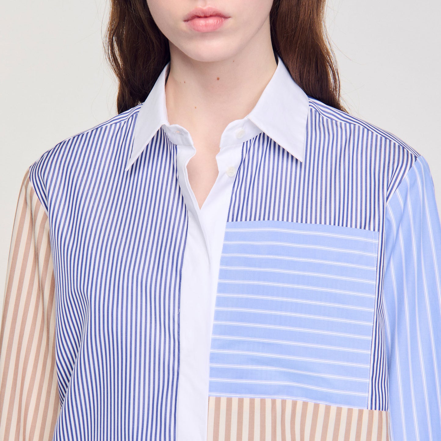 Sandro Striped mix shirt Sand / Camel