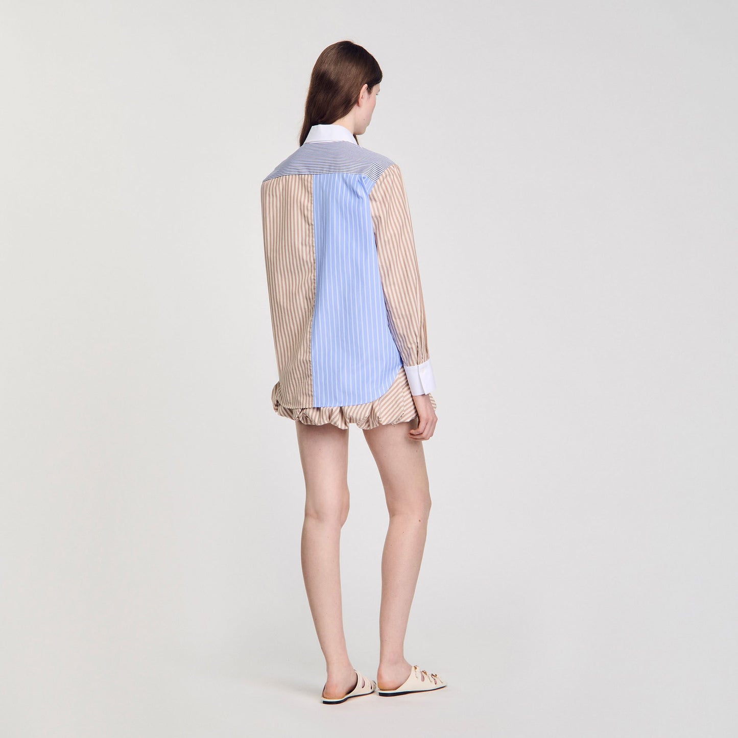 Sandro Striped mix shirt Sand / Camel