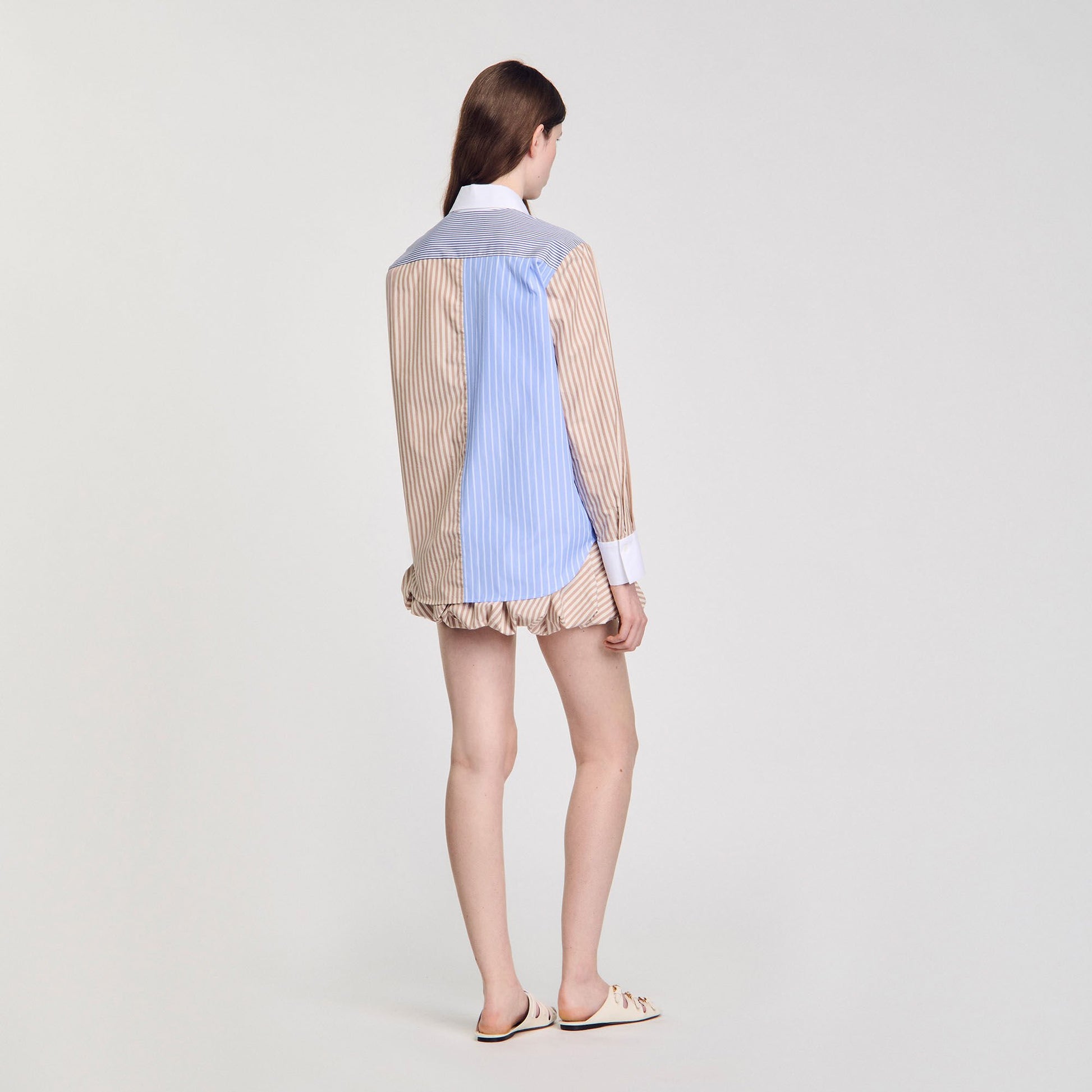 Sandro Striped mix shirt Sand / Camel