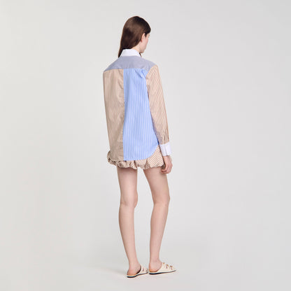 Sandro Striped mix shirt Sand / Camel