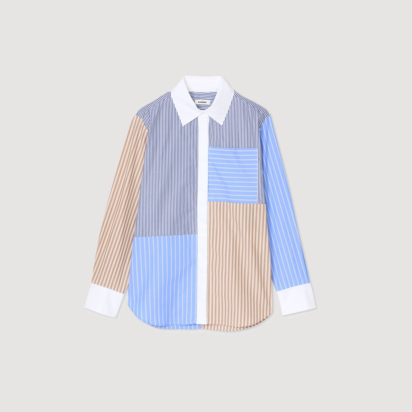 Sandro Striped mix shirt Sand / Camel