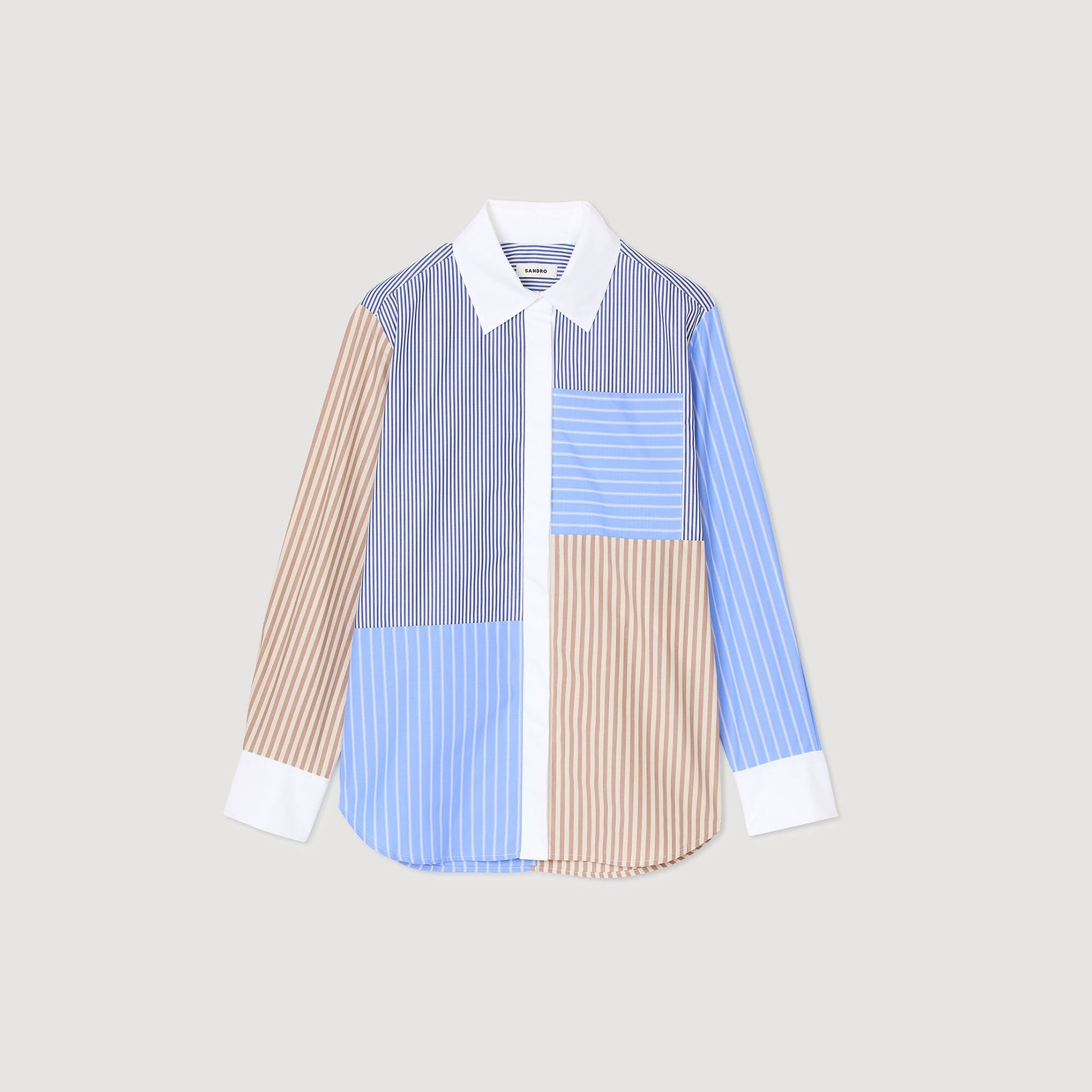 Sandro Striped mix shirt Sand / Camel