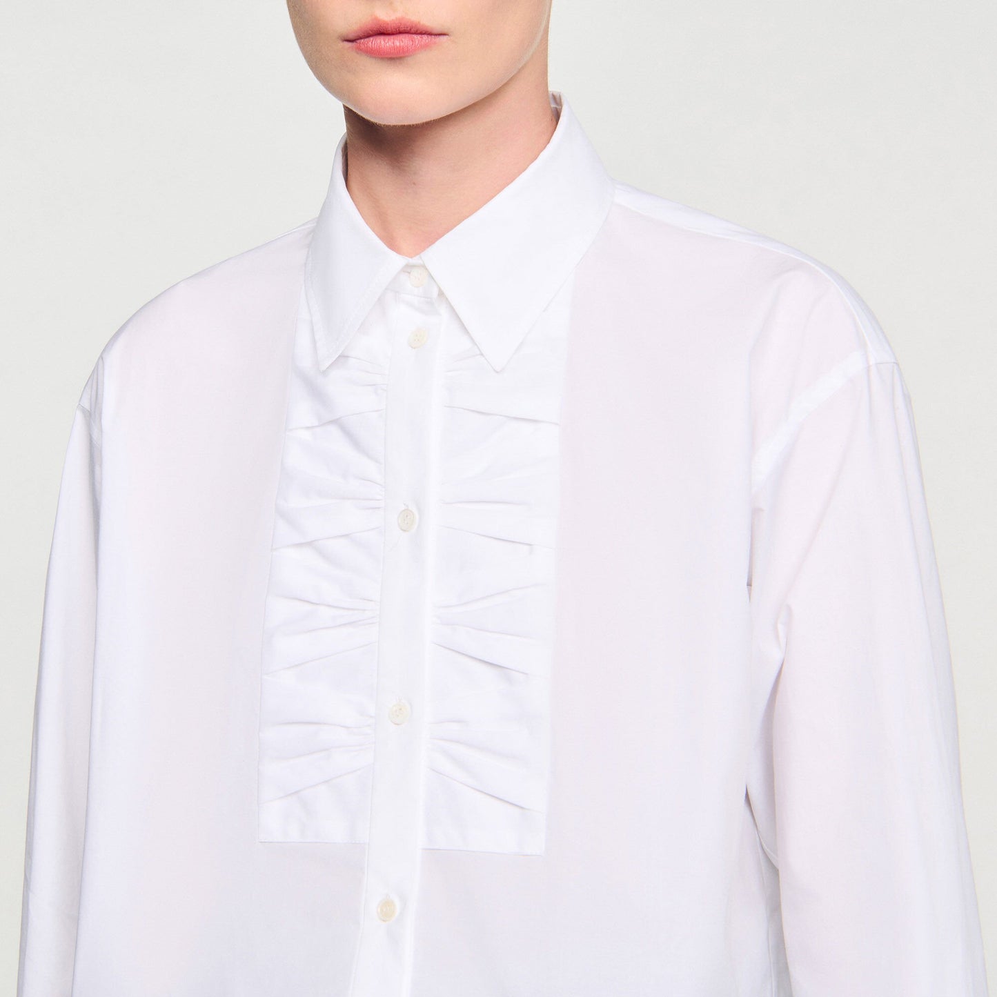 Sandro Cropped shirt with bow detail White