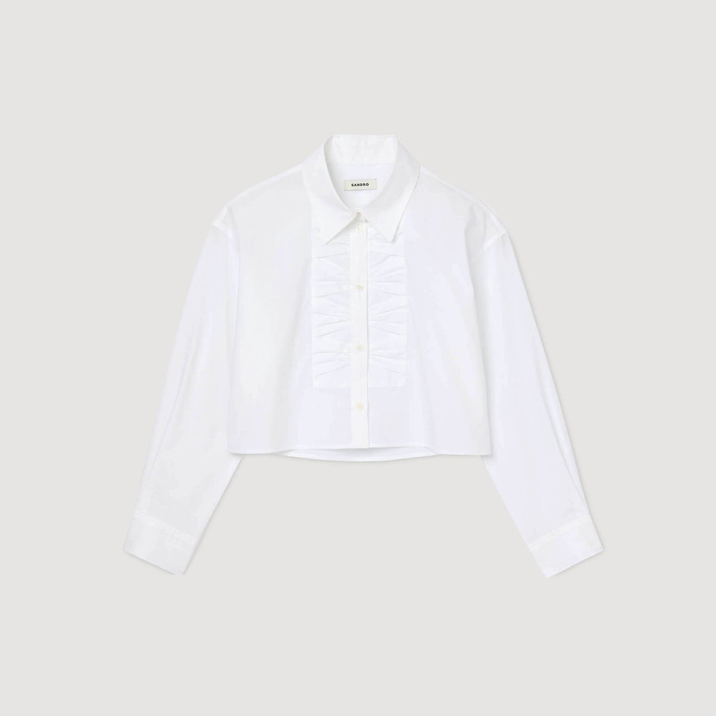 Sandro Cropped shirt with bow detail White