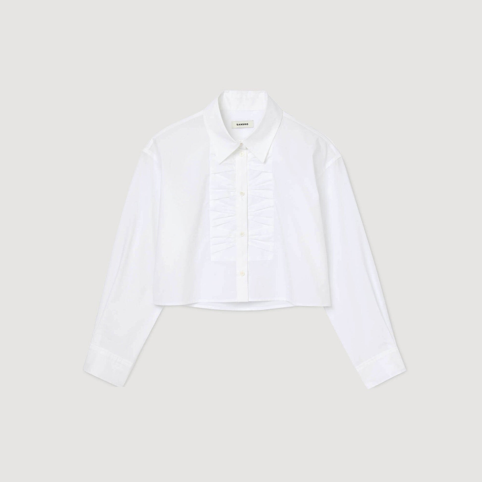 Sandro Cropped shirt with bow detail White