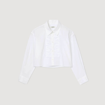 Sandro Cropped shirt with bow detail White