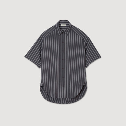 Sandro Oversized striped rhinestone shirt Grey