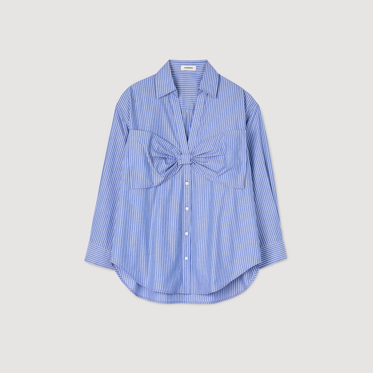 Sandro Oversized bow shirt Blu / White