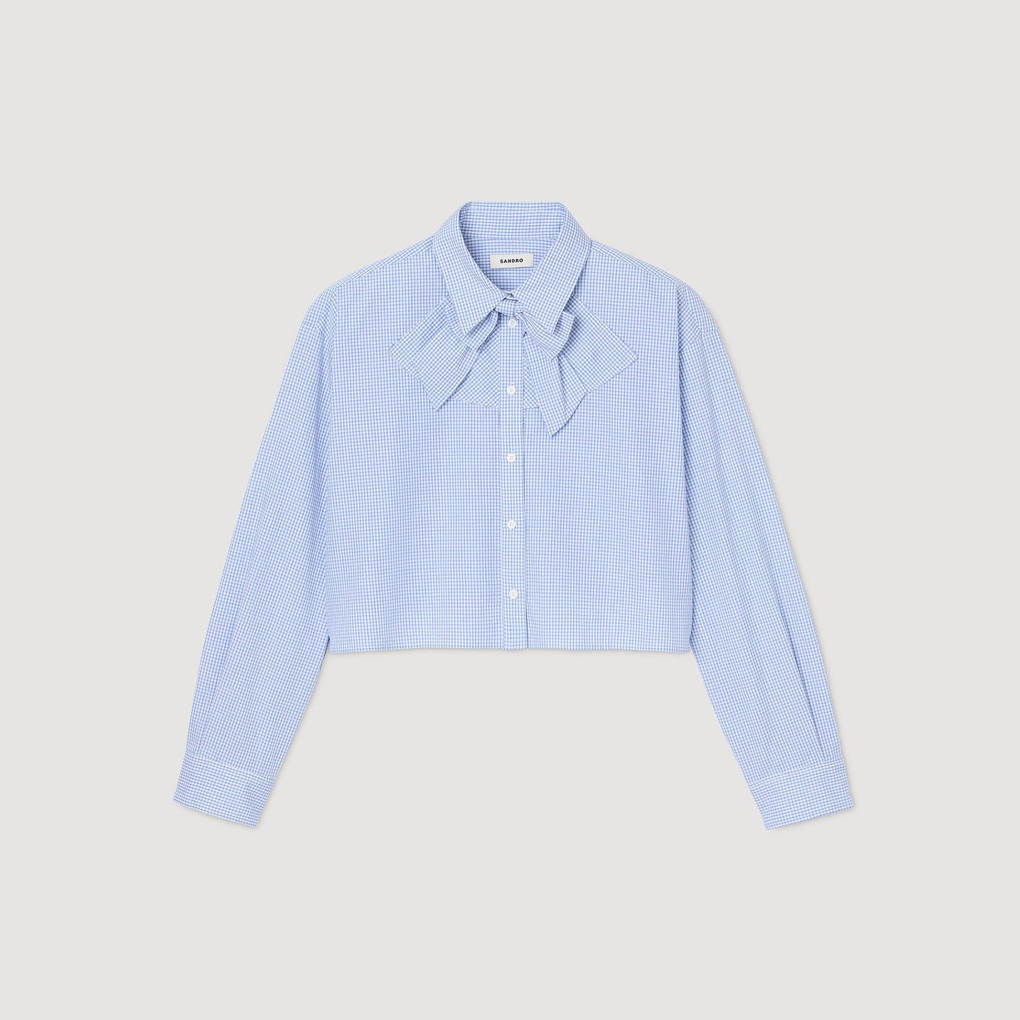 Sandro Bow collar shirt Ciel / Blanc