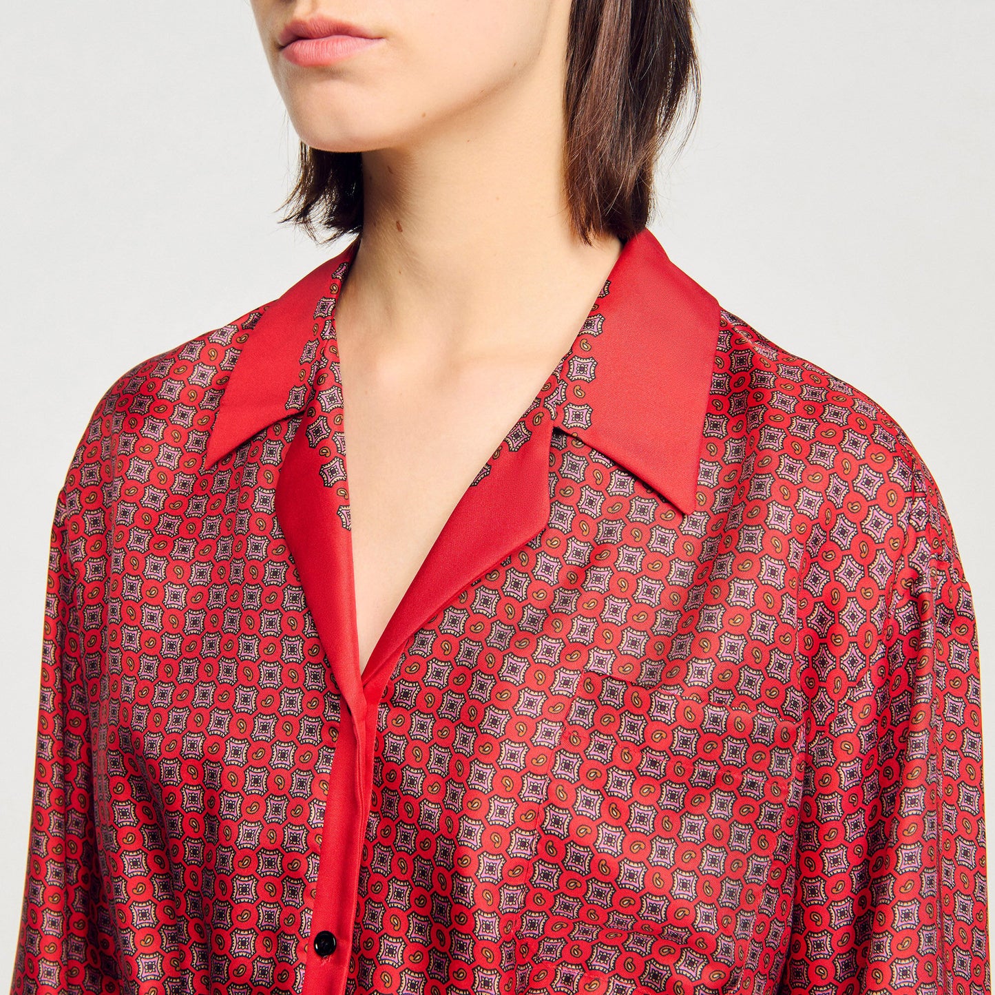 Sandro Scarf print shirt Red / Pink