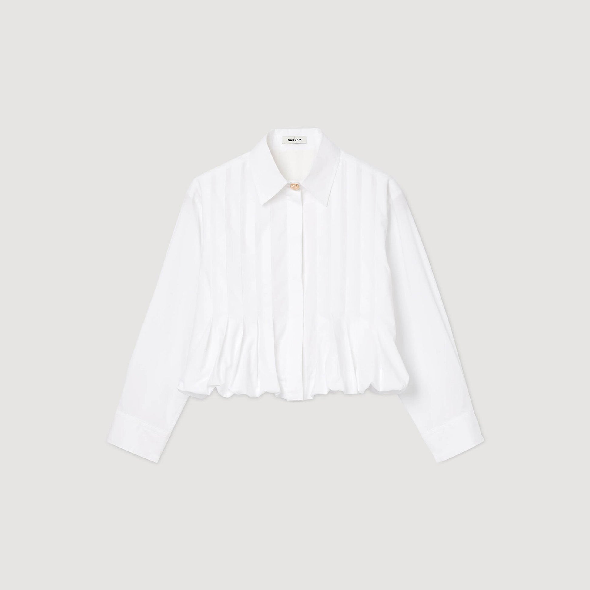 Sandro Pleated cropped shirt White