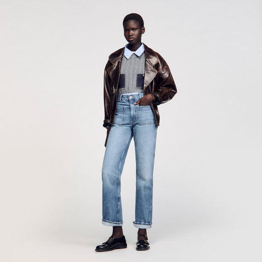 Sandro Flared faded jeans Blue Jean