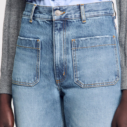 Sandro Flared faded jeans Blue Jean