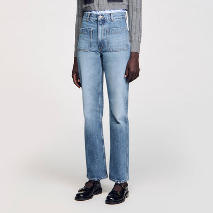 Sandro Flared faded jeans Blue Jean