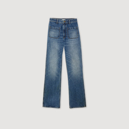 Sandro Flared faded jeans Blue Jean