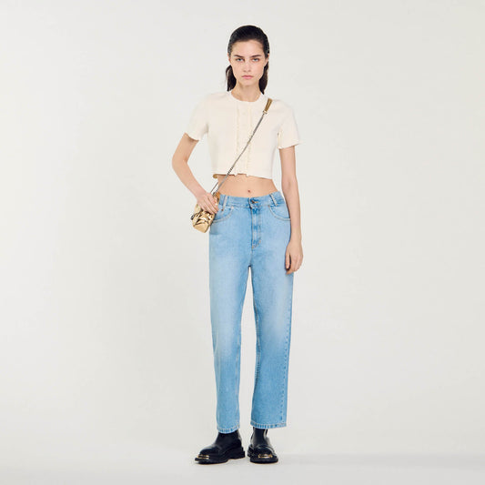 Sandro Low-rise straight-leg jeans Blue Jean