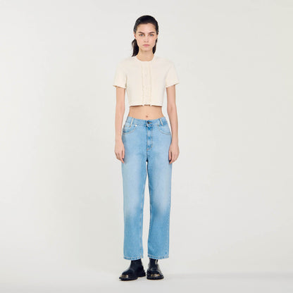 Sandro Low-rise straight-leg jeans Blue Jean