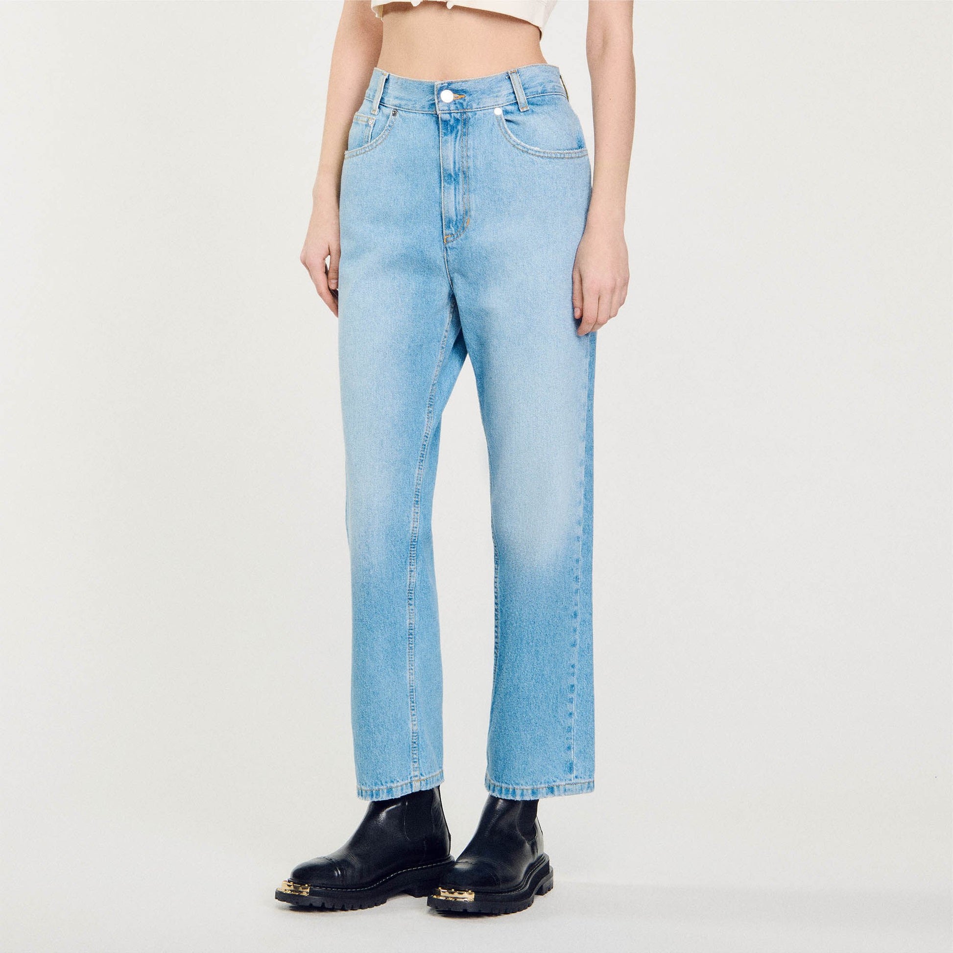 Sandro Low-rise straight-leg jeans Blue Jean
