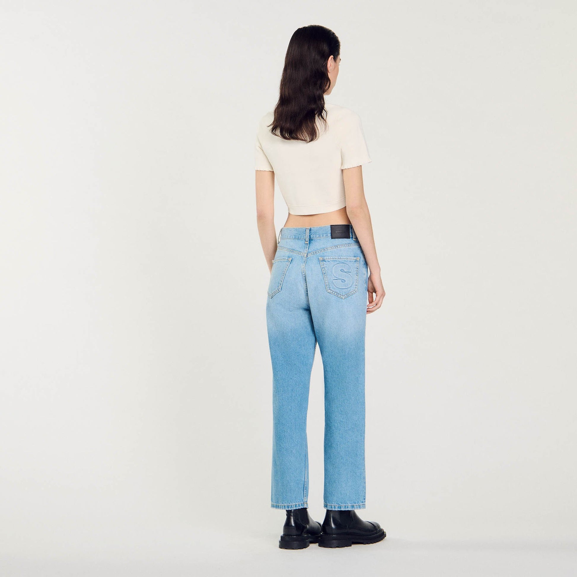 Sandro Low-rise straight-leg jeans Blue Jean