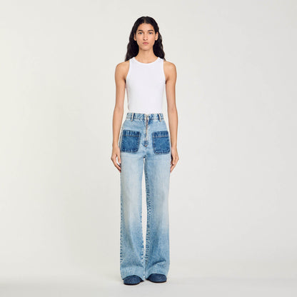 Sandro High-rise jeans Light Bu Jean