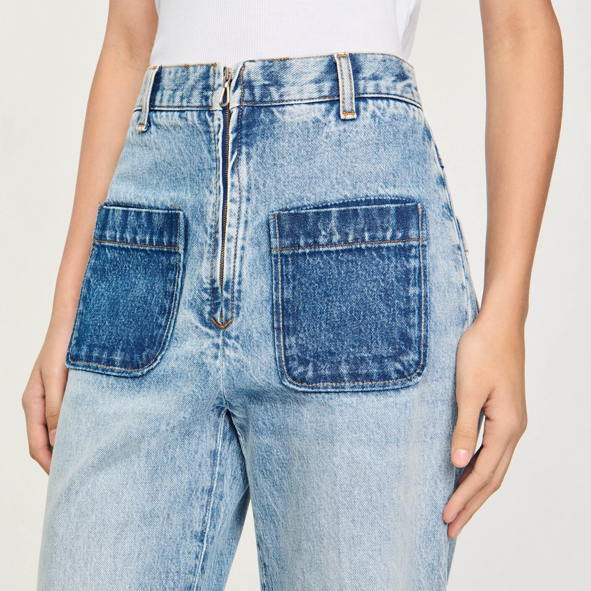 Sandro High-rise jeans Light Bu Jean